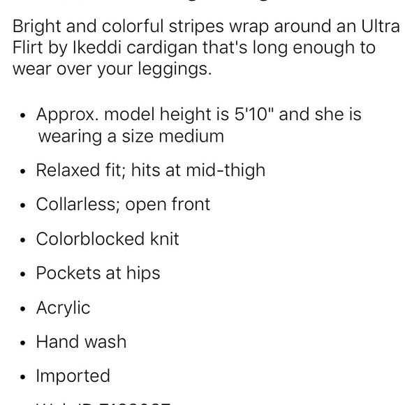 NEW ULTRA FLIRT by Ikeddi Colorblock LONG CARDIGAN - Picture 8 of 8